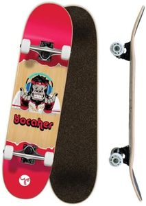Yocaher Punked Complete Skateboards 7.75" or Mini Cruiser or Micro Cruiser Shapes - Pika, Candy, and Chimp Series (Complete 7.75" Chimp Hear No Evil (Red))