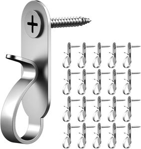 Lewufe String Lights Hanger Hooks Stainless Steel, Outdoor Screw Hooks for Christmas Party Easy Release Wire and Fairy Led Lights, 40 Packs