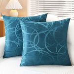 Throw Pillow Cases CaliTime Modern Shining Dull Contrast Circles Rings Geometric Cushion Covers Shells for Couch Sofa Home Decor 22 X 22 Inches Pack of 2 Ocean Blue