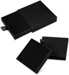 2Pcs Jewelry Gift Box Bracelet Gift Boxes Cardboard Jewelry Box Square Necklace Earring Bracelet Gift Box Kraft Organizer Storage Box for Jewellery (Black)