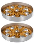 Oiwliur 2-Pack Slow Feeder Dog Bowls - Stainless Steel Metal Bowl for Slow Feeding, Double-Sided Design Dog Bowl Suitable for Dry, Wet, or Raw Food, 5 Cups Large Capacity, Ideal for All Dog Sizes