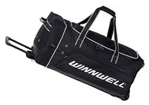 Winnwell Premium Hockey Wheel Bag - Easy to Use Roller Bag with Telescopic Handle, Heavy Duty Oversized Gear Bag for All Your Equipment (Junior)