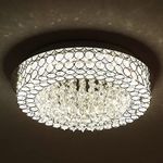 INTERIOR HANDICRAFT LED Ceiling Light Crystal Chandelier Jhoomer Lighting Fixture Modern Pendant Lamp for Living & Dining Room Bedroom (63 watts, Stainless Steel)