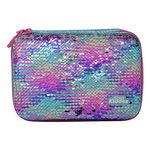 Smily Kiddos Bling Pencil Case (Light Blue) Premium Stylish Large Capacity Hardtop EVA |Reversible Pencil Case Organizer for Kids Pen Holder Pouch |Best Birthday Return Gifts