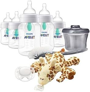 Philips Avent Anti-colic Baby Bottle with AirFree Vent Newborn Gift Set With Snuggle, Clear, SCD306/10