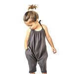 Toddler Slouch Jumpsuit One-Piece Girl Romper Jumper (Gray, 7T)