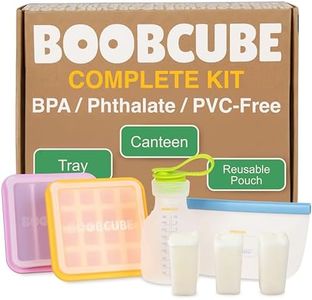 BOOBCUBE Breastmilk Storage Reusable Freezer Trays with Lid | Baby Food Cube 4pcs Complete Kit | 16 and 4-Cubes Silicone Durable Ultra Leak-Proof