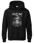 ADRO Hoodies for Men | Printed Hoodie for Men | Cotton Hoodie | Mens Hoodies | Sweatshirt for Men | Hooded Hoodie | H24-CHILL-BL-M Black