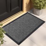 Mibao Front Door Mat, Heavy Duty Durable Welcome Mat for Outdoor Indoor, Dirt Trapper Waterproof Super Absorbent Door Mat for Entryway Outside Patio Porch, 73" x 46", Gray