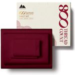 Mayfair Linen 100% Egyptian Cotton King Size Sheet Set - 800 Thread Count Sateen Weave King Sheets - 4 Pc Set - Hotel Luxury Bed Sheets - Deep Pocket - Easy Fit - Breathable & Cooling - Burgundy