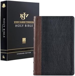 KJV Standard Bible Two-Tone Burgundy/Black Full Grain Leather