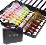 wifreo 24pcs Assorted Clouser Minnow Fishing Flies Tied on Stainless Steel Hook for Salt or Fresh Water Fly Fishing