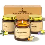 TRINIDa Candles Gifts for Women, 3 Pack 3.5 oz Scented Candles Set for Positive Energy & Detox & Deep Sleep, Natural Soy Wax Candle Set Long Burning for 90-105 Hrs, Aromatherapy Candle Gift Set