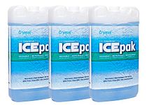 Cryopak The Canadian Chill ICEpak IP100 4x7x1.5 in. Reusable Ice Packs for Insulated Lunch Bags and Coolers, Thicker and Stays Frozen Longer (Pack of 3)