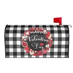 Valentines Mailbox Covers Magnetic Standard Size 18 X 21 Rustic Red Love Heart Wreath Black White Buffalo Plaid Holiday Mailbox Cover Mailbox Wrap Post Letter Box Cover Decor for Home Outdoor Garden