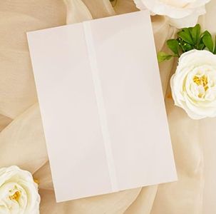 Puremigo 120 Pack Luxury Pre-Folded Vellum Jackets for 5x7 Invitations - Vellum Paper 5x7 Jackets - 115GSM Vellum Wedding Invitations Wraps - Transparent Wedding Invitations Jacket