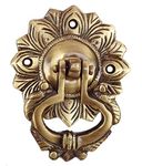 Kratidecor Designer Antique Brass Door Knocker Ornate Details for an Elegant Entryway Brown