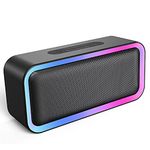 (Upgraded) Kunodi Portable Bluetooth Speaker, IPX5 Waterproof Bluetooth Speaker Wireless with RGB Lights, 18H Playtime & Hi-Fi Loud Stereo Sound