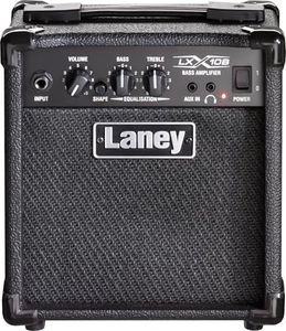 Laney LX10B Bass Guitar Amp -10W Bass Amp, 2 EQ combo portable practise guitar amplifier perfect for beginners. Headphone out for silent practise and Aux in to jam along - Black