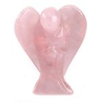 CrystalTears Natural Rose Quartz Crystal Pocket Guardian Angel, 1.5" Reiki Healing Crystal Gifts for Christmas