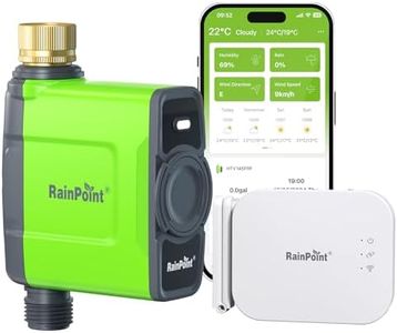 RAINPOINT WiFi Water Timer for Garden Hose, Brass Inlet WiFi Sprinkler Controller, Smart Hose Timer Valve with Ethernet Gateway, Rain Delay for Garden/Lawn (Support WiFi & Ethernet Connection)