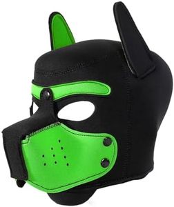 Neoprene Puppy Face Muzzle Dog Removable Full Face Pup Hood Mask (Green)