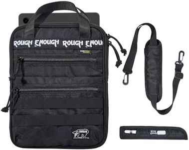 Rough Enough Tablet Case Bag 9-11 Inch IPad for College Students Men Campus Outdoor Travel with Detachable Shoulder Strap Pen Sleeve Holder Weather Resistant Black Cordura