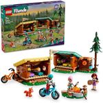 LEGO® Friends Adventure Camp Cosy Cabins 42624 Camping Toy Set, Kids’ Nature Playset, Pretend Play for Girls and Boys Aged 7 Years and Over with 3 Mini-Doll Characters and a Fox