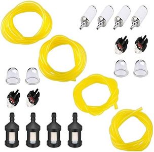 QIUYE 20 Feet Fuel Lines Hose (4 Sizes) with Fuel Filter and Primer Bulb, Set for Chainsaw String Trimmer Leaf Blower Lawnmower Common 2 Cycle Small Engine (Fuel Line1)