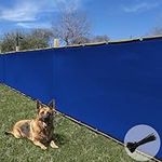 E&K Sunrise 4' x 12' S Blue Fence Privacy Screen, Commercial Outdoor Backyard Shade Windscreen Mesh Fabric Shade Net Cover for Wall Garden Yard Backyard