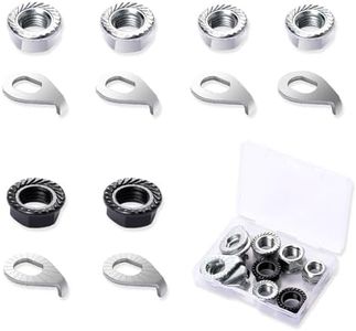 KALIONE 12 Pieces Bike Wheel Axle Nut and Safety Washer Kit, 3 Sizes Bicycle Hub Flanged Axle Nut Wheel Retaining Bicycle Hook Hub Parts Hardware Nuts for Front and Back Bike Wheel