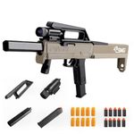 Joejoe FMG9 EVA Soft Foam Shell Ejection Gun Toy Blaster Gun Submachine Gun Toy, Folding Machine Gun Toy for Boys.