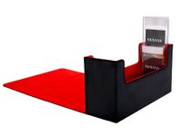 Graded Card Storage Box Compatible with 40 Graded cards,36 1/4" Screwdown Recessed Trading Card Holders, Sports Trading Card Case Fits PSA, CSG, BGS, SGC, Magnetic Card Holder and Top Loaders,Pu Leather,waterproof (Black&Red)