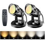 Unirence LED Spot Lights Indoor 8W Up Accent Lights Floor Spotlight 2700K to 6500K Adjustable Uplights Indoor Accent Lighting for Indoor Plants Pictures Artwork 5.9 FT Cord with Foot Switch (2Pack)