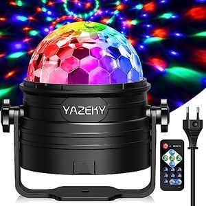 YAZEKY Luces Discoteca Para Casa, Sonido Activado con Mando a Distancia, Bola de Discoteca 7 RGB Colorear 3 Modos, Luz Discoteca, Luces Fiesta Para Casa, KTV, DJ, Fiesta, Bar((1Pieza)