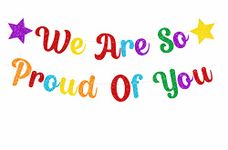 bng-bng Colorful We Are So Proud Of You Bunting Banner Glittery Graduation Congratulations Decoration Hanging Garland for Graduation Retirement Grad Party Decor Supplies (Pre-strung) Colorful