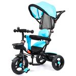 Luusa TFT-500 Tricycle with Canopy Plug N Play Kids/Parental Control, Cushion seat and Safety Guard Rail for 12 Months to 48 Months Boys/Girls / Carrying Capacity Upto 30kgs (Iceblue)