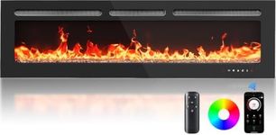 Silonn 60″ Smart Electric Electric Fireplace Insert Heater with App & Remote Control, 4777 BTU Heat Output, Ultra-Slim Wall-Mounted or Built-in Fireplace, Timer, 20 Flame Colors, WiFi Enabled