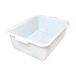 TrueCraftware- 20-1/2" x 15-1/2" x 5" Utility Kitchen Bus Box/Tub/Bin with Handles White Color- Heavy Duty Plastic Restaurant Tub/Dish Washing Box Wash Basin Tub for Kitchen Home Restaurants