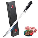 TUO Slicing Knife - 12 inch Spanish Carving Knife Brisket Knife Meat Slicer, High Carbon German Stainless Steel Cutlery, Ergonomic Wooden Handle Luxurious Packaging, Fiery Phoenix Series - Black