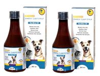 PETHEEDS Omega 3+6+9 Syrup Combo Concentrated Sardine Fish Oil with Vitamins, Minerals & Taurine, Advanced Formula for Shiny Healthy Skin & Coat for Dogs & Cats, Pack of 2-200ml Each