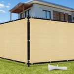 UIRWAY Privacy Screen Fence 5ft x 50ft Sand Covering Heavy Duty Chain Link Mesh Fencing Commercial Windscreen 90% Blockage UV Outdoor Shade Cover Netting for Garden Yard Patio (Sand)