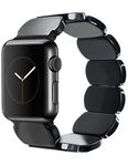 Heesch Compitable with Apple Watch Band Men Black Stretchy Resin Watch Strap Wristband for Apple Watch 40mm 38mm Band Link Women for iWatch 7,se,3,6