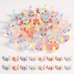 XIHIRCD 48pcs Mini Resin Axolotl Miniature Figurine, Glow in The Dark Resin Figurines Fun Tiny Animal Figurines for DIY Craft Garden Fairy Landscape Dollhouse Ornament Potted Plants Decorations