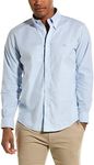 Brooks Brothers Men's Non-Iron Stretch Oxford Sport Shirt Long Sleeve Solid, Light Blue, X-Large