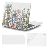 iCasso Compatible with MacBook Air 13.6 inch Case 2024-2022 Release M3 A3113 A2681 M2 with Liquid Retina Display, Hard Plastic Shell for Mac Air 13, TPU Keyboard Cover&Screen Protector(Weeds Clear)