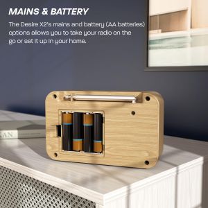 AZATOM Desire X2 DAB/FM Radio – Oak Wood Finish