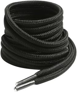 VSUDO 55 Inches Round Black Boot Laces, 5/32" Diameter Black Shoe Laces for Boots, Work Boot Laces Heavy Duty, Hiking Boot Shoelaces for Men or Women (2Pairs-Black-140CM)