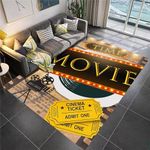 Houient Movies Time Area Rug, 4x6ft