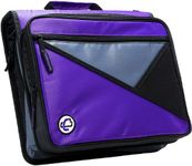 Case-it The Universal Zipper Binder - 2 Inch O-Rings - Padded Pocket That Holds up to 13 Inch Laptop/Tablet - Multiple Pockets - 400 Page Capacity - Comes with Shoulder Strap - Purple LT-007